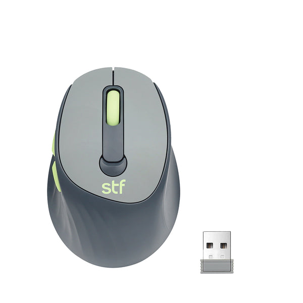 Mouse inalámbrico óptico | STF VIVA | Batería recargable 1600 DPI gris