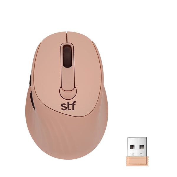Mouse inalámbrico óptico | STF VIVA | Batería recargable 1600 DPI rosa