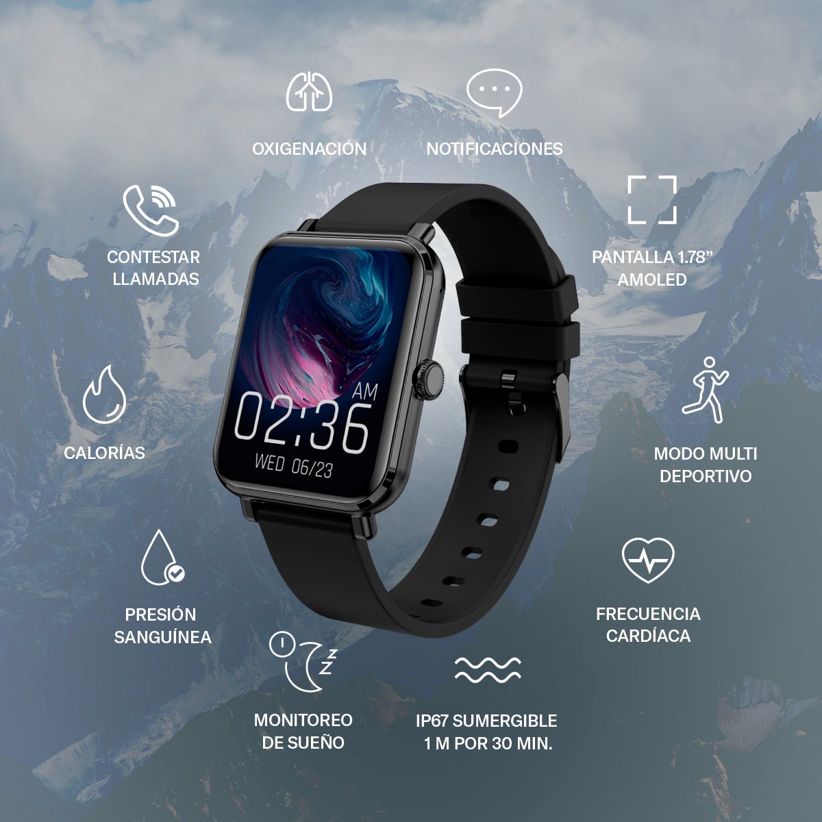 Smartwatch reloj inteligente STF Kronos Ultimate Pantalla